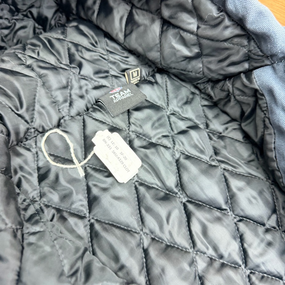 New England Patriots NFL Sz M Team Apparel Quilt Lined Hood canvas Jacket Zip - Picture 9 of 9